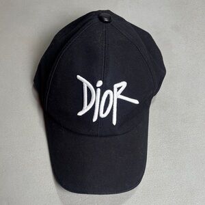 EUC Dior x Stussy Cap in Black & White